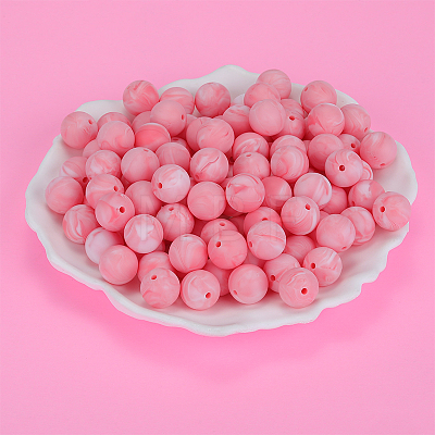 Round Silicone Focal Beads SI-JX0046A-61-1