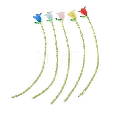 Flower Acrylic Bookmarks AJEW-TA00064-1