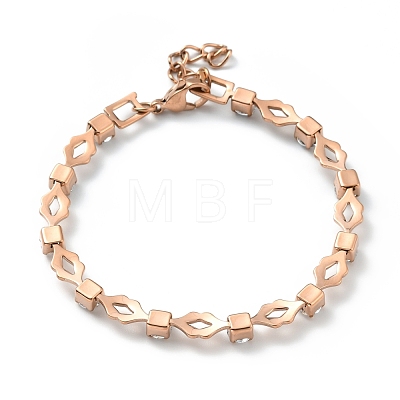 Crystal Cubic Zirconia Tennis Bracelet BJEW-E108-04RG-1
