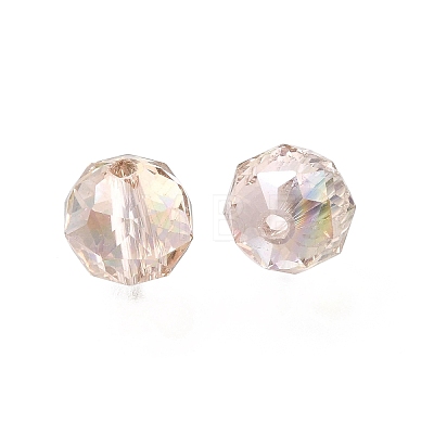 Electroplate Transparent Round Glass Beads GL-CBA6A73-HR02-1
