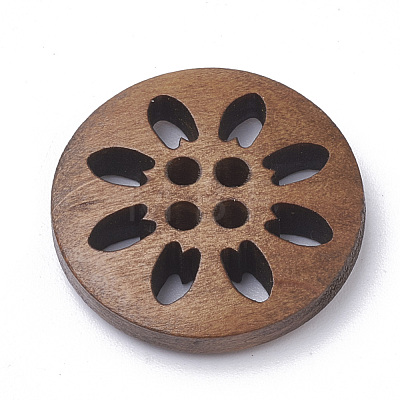 4-Hole Wooden Buttons X-WOOD-S040-35-1