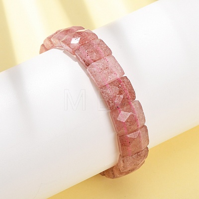 Synthetic Strawberry Quartz Beaded Stretch Bracelets for Unisex G-K303-02K-1