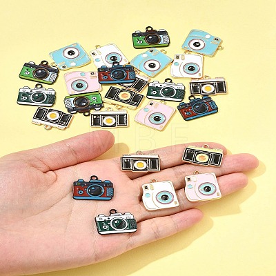 25Pcs 8 Styles Alloy Enamel Pendants ENAM-FS0003-13-1