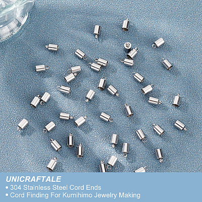 Unicraftale 304 Stainless Steel Cord Ends STAS-UN0001-99P-1