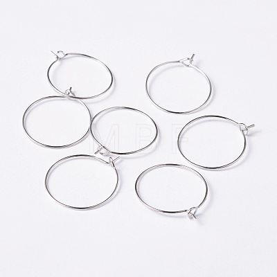 Silver Color Plated Brass Earring Hoops X-EC067-1S-1