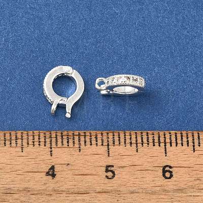 Rack Plating Brass Micro Pave Clear Cubic Zirconia Enhancer Shortener Bails KK-F883-12S-1