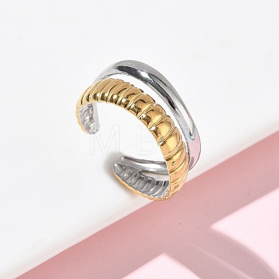 304 Stainless Steel Cuff Open Rings RJEW-Z121-02GP-10-1