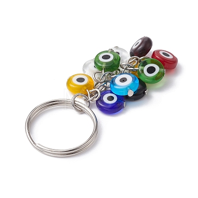 Handmade Evil Eye Lampwork Beads Keychain KEYC-JKC00511-1