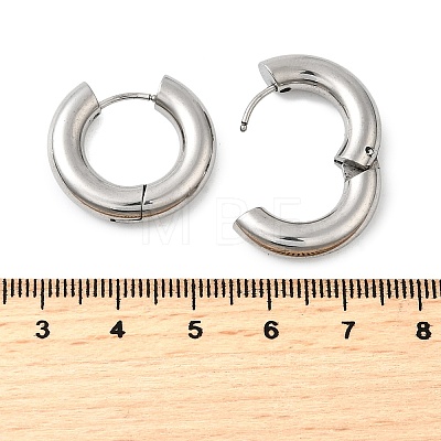 Tarnish Resistant 202 Stainless Steel Huggie Hoop Earrings EJEW-O087-08H-P-1