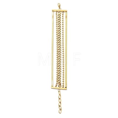 304 Stainless Steel Chains Multi-strand Bracelet for Women BJEW-G674-01A-G-1