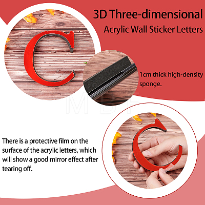 CREATCABIN Acrylic Mirror Wall Stickers Decal DIY-CN0001-13B-C-1