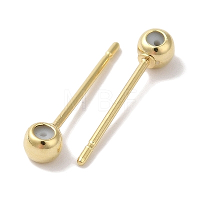 Brass Studs Earrings Finding KK-K383-04A-G-1