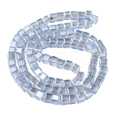 Electroplate Transparent Glass Beads Strands EGLA-N002-28-F03-1