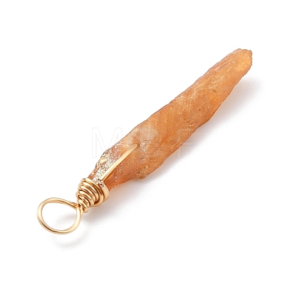 Electroplated Raw Rough Natural Quartz Crystal Copper Wire Wrapped Pendants PALLOY-JF02410-01-1
