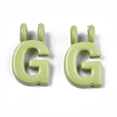 Spray Painted Alloy  2-Loop Link Pendants X-PALLOY-T075-48G-RS-1