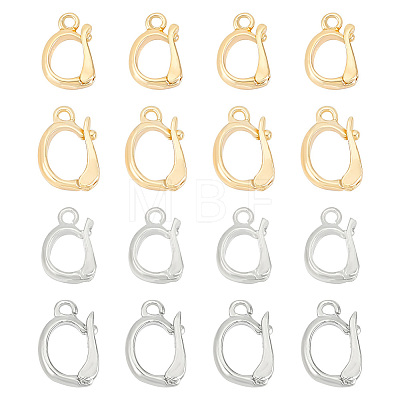 BENECREAT 24Pcs 4 Styles Rack Plating Brass Fold Over Clasps KK-BC0012-80-1