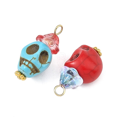 Dyed Synthetic Turquoise Pendants PALLOY-JF06014-1