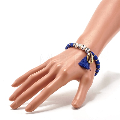 Word Love Beads Stretch Bracelet for Girl Women BJEW-JB07208-05-1