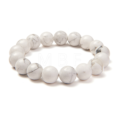 SUNNYCLUE Natural Howlite Round Beads Stretch Bracelets BJEW-PH0001-10mm-08-1