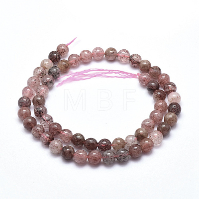 Natural Strawberry Quartz Beads Strands G-F364-07-8mm-1