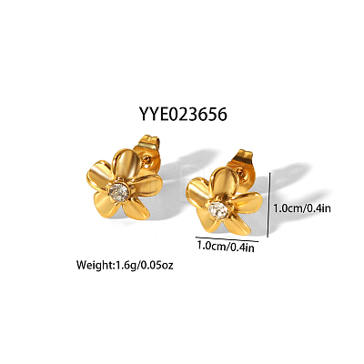 Elegant Stainless Steel Flower Stud Earrings BN1481-1