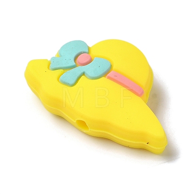 Hat with Bowknot Silicone Focal Beads SIL-M006-04A-1