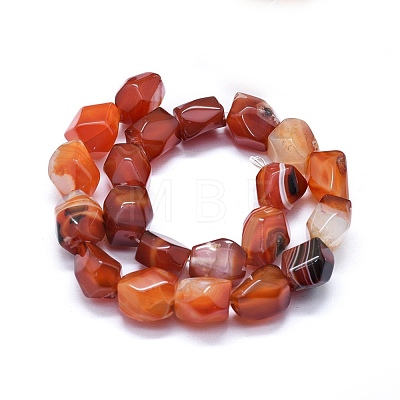 Natural Banded Agate/Striped Agate Beads Strands G-I245-33-1