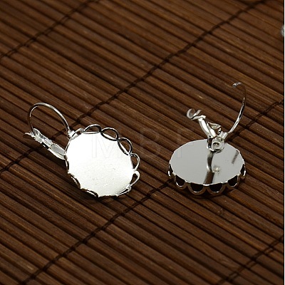 Brass Leverback Earrings Blank Base and Clear Domed Glass Covers DIY-X0156-S-1