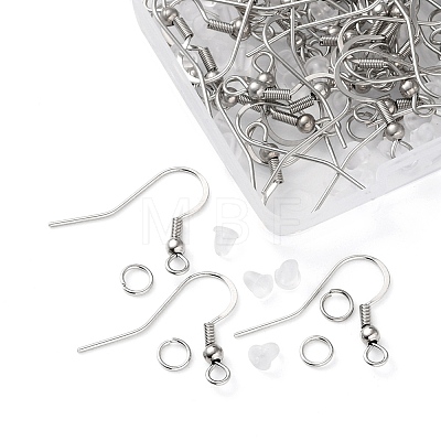 50Pcs 304 Stainless Steel French Hooks with Coil and Ball STAS-YW0001-54-1