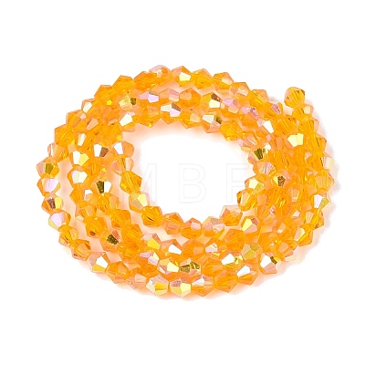 AB Color Plated Transparent Glass Beads Strands GLAA-G127-01-01A-1