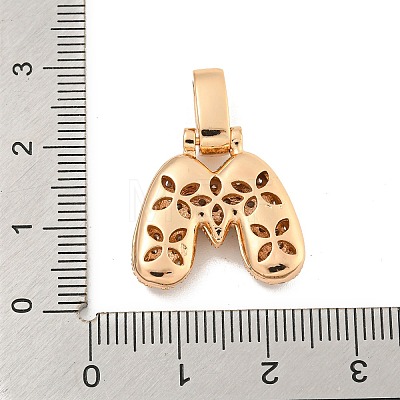 Brass Micro Pave Clear Cubic Zirconia Pendants KK-B099-01G-M-1