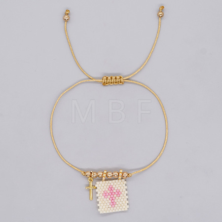Bohemian Style Glass Seed Bead & 304 Stainless Steel Charm Bracelets BY1855-7-1
