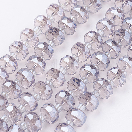 Electroplate Glass Beads Strands X-EGLA-E051-PL8mm-B03-1