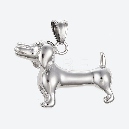 Tarnish Resistant 304 Stainless Steel Puppy Pendants STAS-G175-19P-1