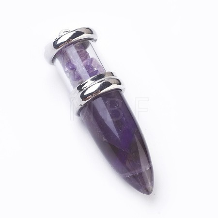 Natural Amethyst Big Pointed Pendants G-F639-08C-1