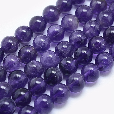 Natural Amethyst Beads Strands G-E481-03-8mm-1