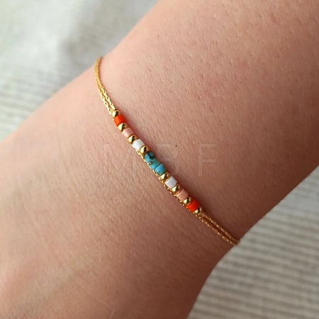 Elegant Glass Seed Beaded Bracelets JA5046-2-1