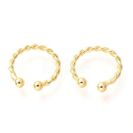 925 Sterling Silver Cuff Earrings EJEW-H124-10G-1