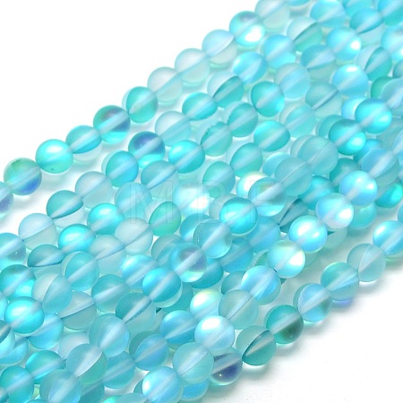 Synthetic Moonstone Beads Strands G-F142-8mm-03-1