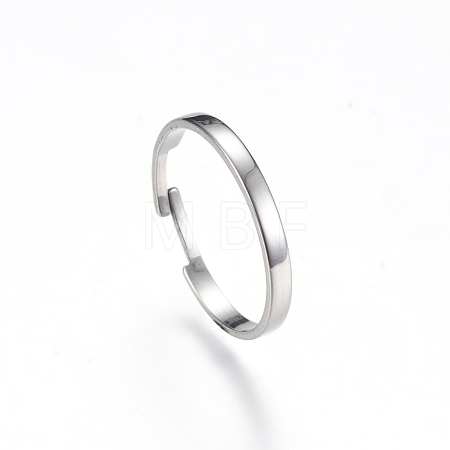 Non-Tarnish Adjustable 304 Stainless Steel Finger Ring Settings X-MAK-R012-10-1
