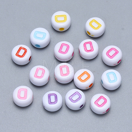 Craft Acrylic Horizontal Hole Letter Beads SACR-S201-11D-1