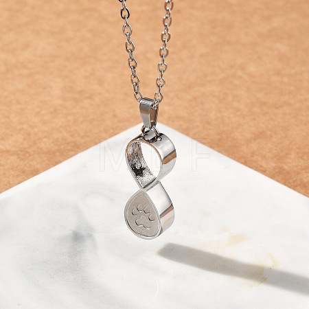 304 Stainless Steel Infinity Pet Urn Ashes Necklaces STAS-Z106-02P-1