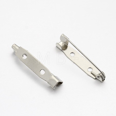 Iron Brooch Pin Back Safety Catch Bar Pins with 2-Hole IFIN-N3292-01-1