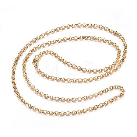 304 Stainless Steel Necklaces NJEW-E080-01G-1