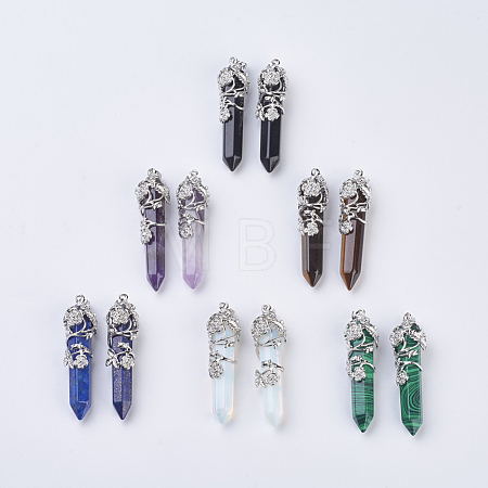 Natural & Synthetic Gemstone Pointed Pendants G-F529-A-1
