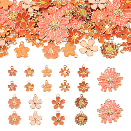 40Pcs 10 Styles Alloy Enamel Pendants ENAM-TA0004-09-1
