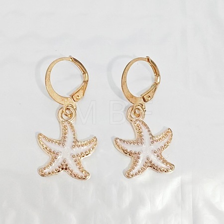 Ocean Theme Alloy Enamel Star Leverback Earrings FS-WG4EEAF-02-1