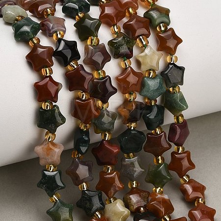 Natural Indian Agate Beads Strands G-Z080-A27-8mm-1