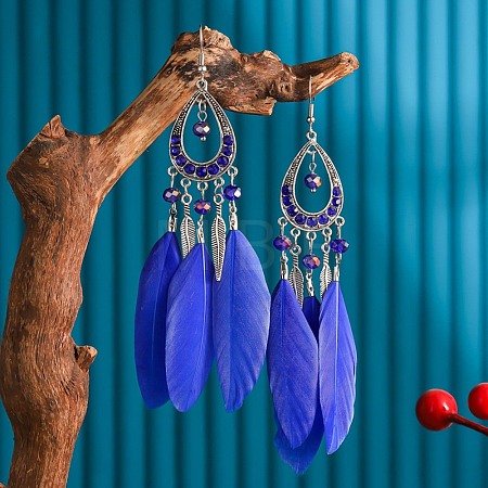 Alloy Rhinestone Teardrop Dangle Earrings FS-WGBDF6F-07-1