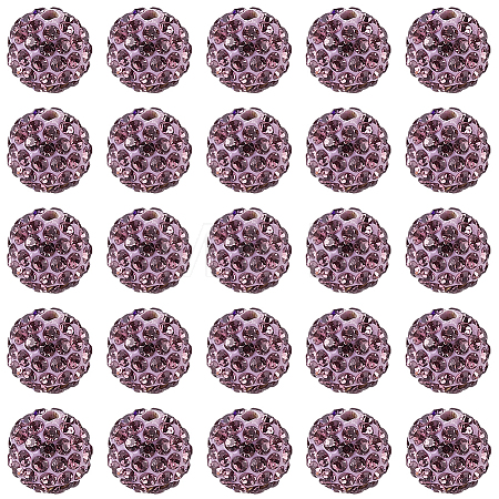 200Pcs Pave Disco Ball Beads RB-PA0001-11F-1